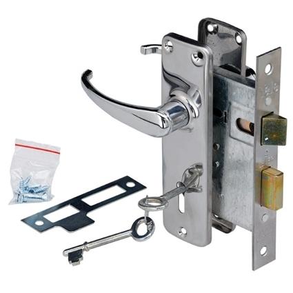 Yale 2 lever lock with radius zinc handle antique brass (blister pack) 2L-DY697-29-95-AB - Alibhai Shariff Direct