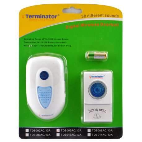 Terminator digital door bell - AC 13AC plug TDB 003AC-13A - Alibhai Shariff Direct