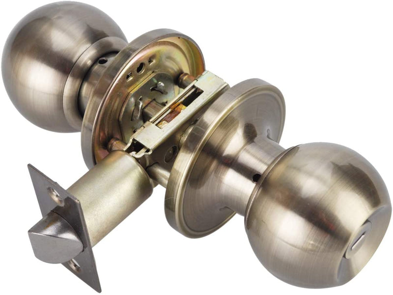Yale round brass bathroom function knobset (blister pack) KB-607BK-PB - Alibhai Shariff Direct