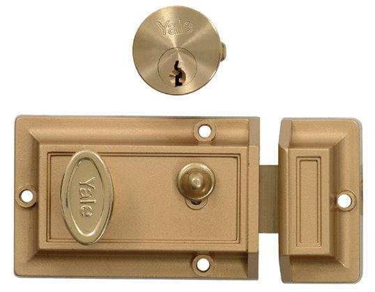 Yale rim nightlatch - Antique brass (blister pack) NL-DY564-AB - Alibhai Shariff Direct