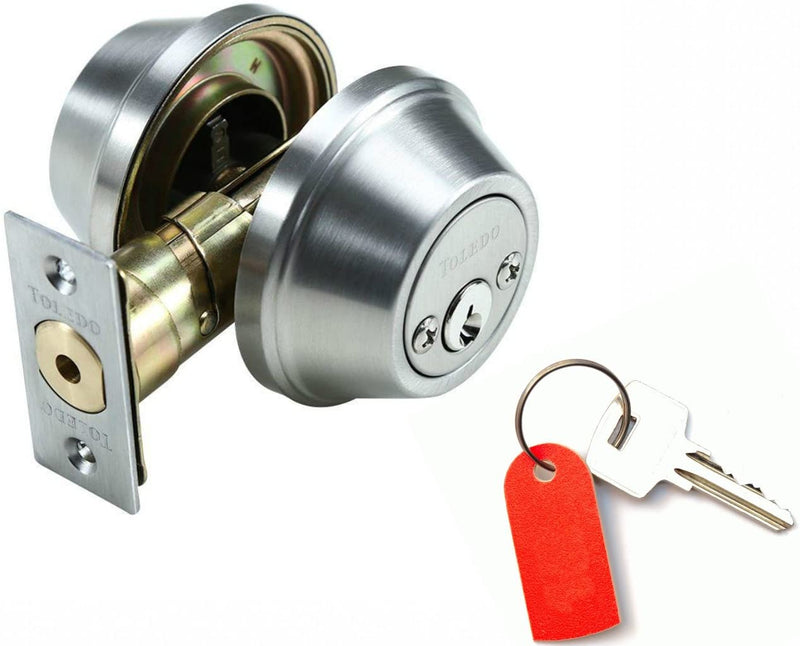 Yale deadlock key two sides - Antique brass (blister pack) RL-V198 1/4-AB - Alibhai Shariff Direct