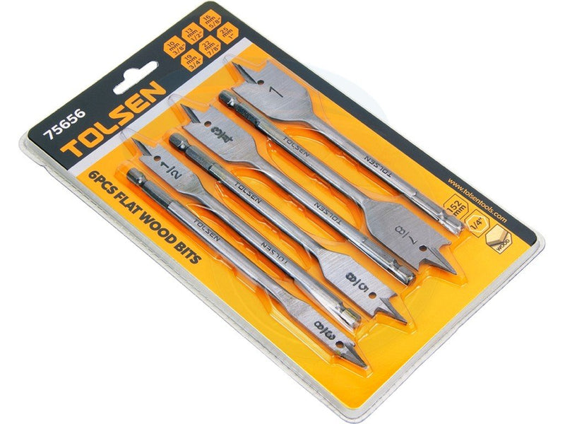 Tolsen 6pc Flat wood bit sets -75656 - Alibhai Shariff Direct