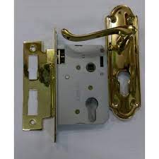 Union Euro cylinder lockcase & cylinder with phoenix aluminium handle on plate LS-5156-03-AS - Alibhai Shariff Direct