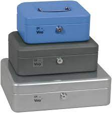 Viro Cash Box Key Version With Money Tray 4285 Red - Alibhai Shariff Direct