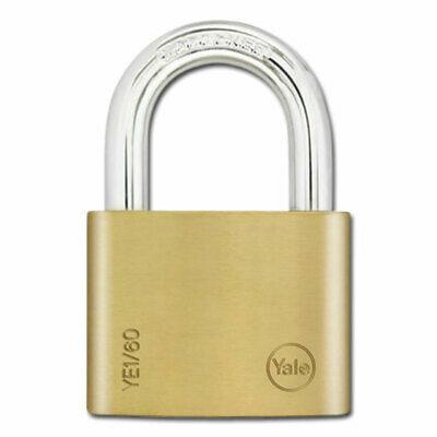 Yale PL-YE1/60/132/1 yale basic essential series 10 x 32mm 60mm brass padlock, 3 keys - Alibhai Shariff Direct