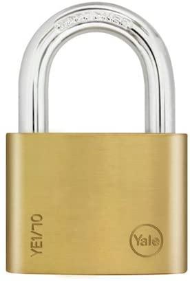 Yale PL-YE1/70/137/1 yale general essential series 12 x 40mm 70mm brass padlock, 3 keys - Alibhai Shariff Direct