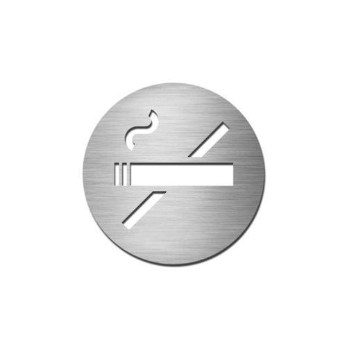 Union stainless steel satin-No smoking sign-circular S-NS-76-SSS - Alibhai Shariff Direct