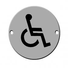 Union stainless steel satin-disabled sign-circular S-DS-76-SSS - Alibhai Shariff Direct