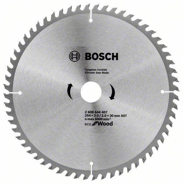 Bosch Circular saw blades-ECO for Wood 254x3.0/2.0x30 60T - Alibhai Shariff Direct