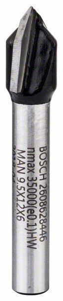 Bosch V-groove bits, dovetail bits-V-grovee bit 6 mm, D1 10 mm, L 12,4 mm, G 45 mm, 90ơ€š° - Alibhai Shariff Direct