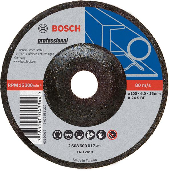 Bosch Grinding and cutting discs-Expert for grinding disc with depressed centre, 100 mm, 16,00 mm, 6,0 mm - Alibhai Shariff Direct