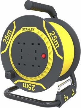 STANLEY CABLE REEL 25MTRS 1.5MM 4-SOCKETS - Alibhai Shariff Direct