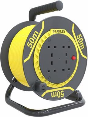 STANLEY CABLE REEL 50MTRS 1.5MM 4-SOCKETS - Alibhai Shariff Direct