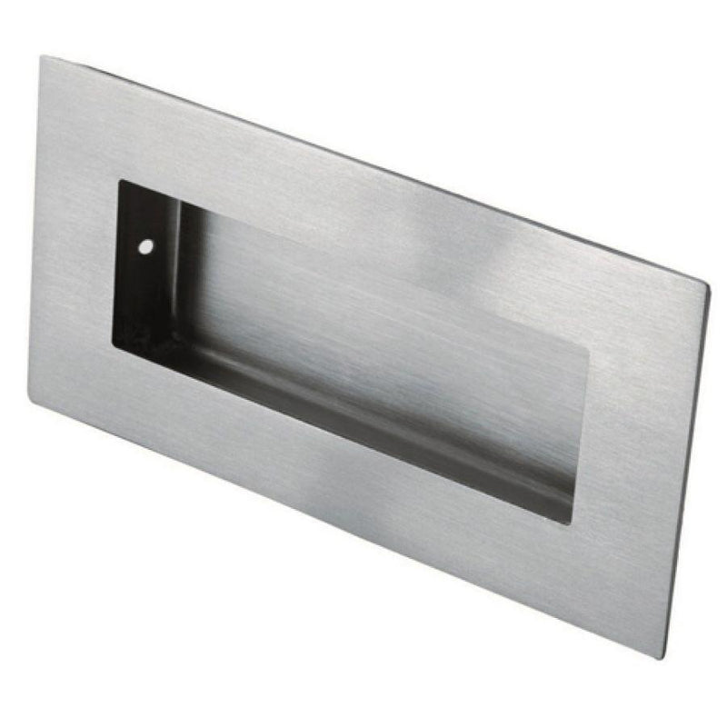 Union flush pull handle - 100 x 50mm-satin steel FH-FL-040-SSS - Alibhai Shariff Direct