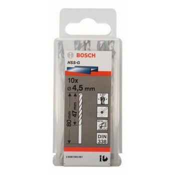 Bosch Drill bits-HSS-G, DIN 338 1 x 12 x 34 mm (10pcs) - Alibhai Shariff Direct
