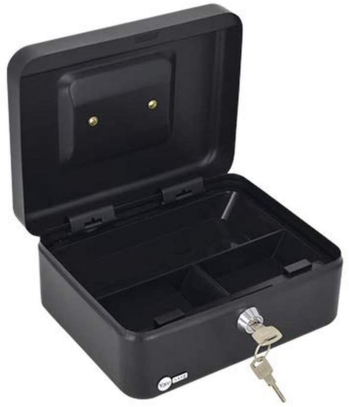 Yale cash box (small) safe 150 x 120 x 80mm black SF-CB-001 - Alibhai Shariff Direct