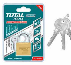 Total TLK32502Heavy duty brass padlock Size：50mm
Material:brass, With 3 pcs brass keys - Alibhai Shariff Direct