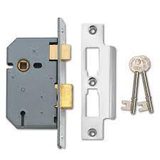 Union 3lever lock sets with scroll design brass finish handles 3L-100-05-77 PB - Alibhai Shariff Direct