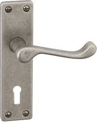 Union lever lock handles Scroll bathroom zinc brass plated LHP-L-100-55-WC-ZC - Alibhai Shariff Direct