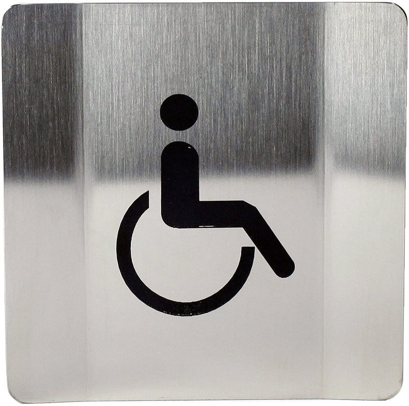 Union Stainless steel satin-disabled sign-rectangular DSR150-75-1.5MM SS - Alibhai Shariff Direct