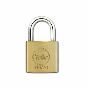 Yale PL-YE1/20/111/1 yale basic essential series 3 x 11mm 20mm brass padlock, 3 keys - Alibhai Shariff Direct