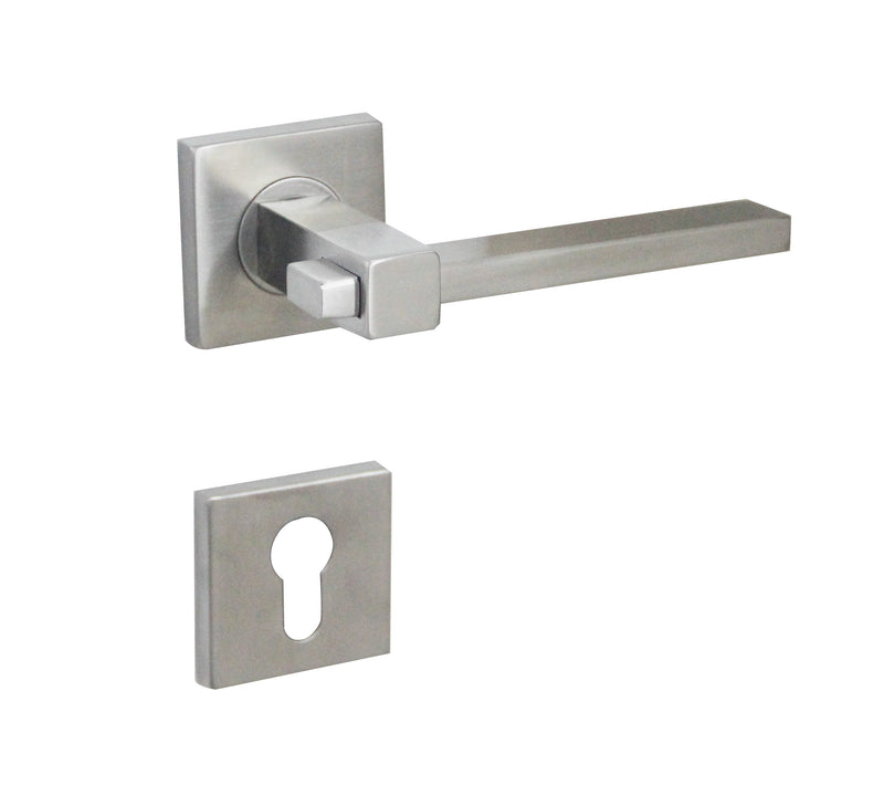 Yale 35 style lever handle on Rose (Box pack) LHS-RR-T065-SS - Alibhai Shariff Direct