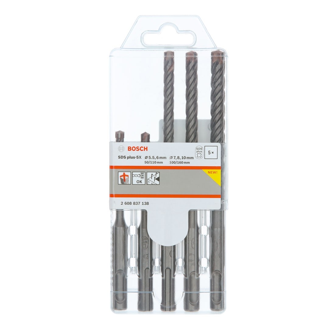 Bosch Drill bits, set-3-pieces set SDS-plus-5X 6; 8; 10 x 100 x 160 mm - Alibhai Shariff Direct