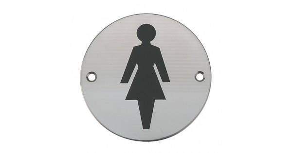 Union brass polished -female sign-circular S-FS-76-PB - Alibhai Shariff Direct